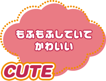 CUTE：もふもふしていてかわいい